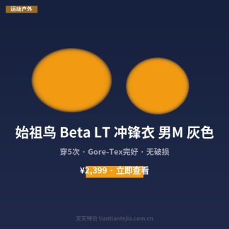 始祖鸟 Beta LT 冲锋衣 男M 灰色
